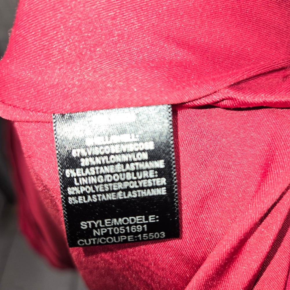 Halston Heritage Red V-Neck Fit and Flare Mini Dress Size 6 Sleeveless Cocktail - Picture 6 of 6